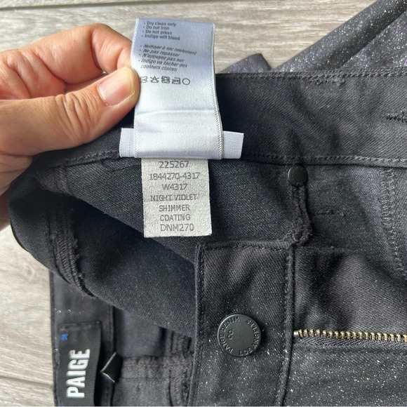 PAIGE Transcend Verdugo Ankle Skinny Jeans Shimmer  Coating - Picture 12 of 16